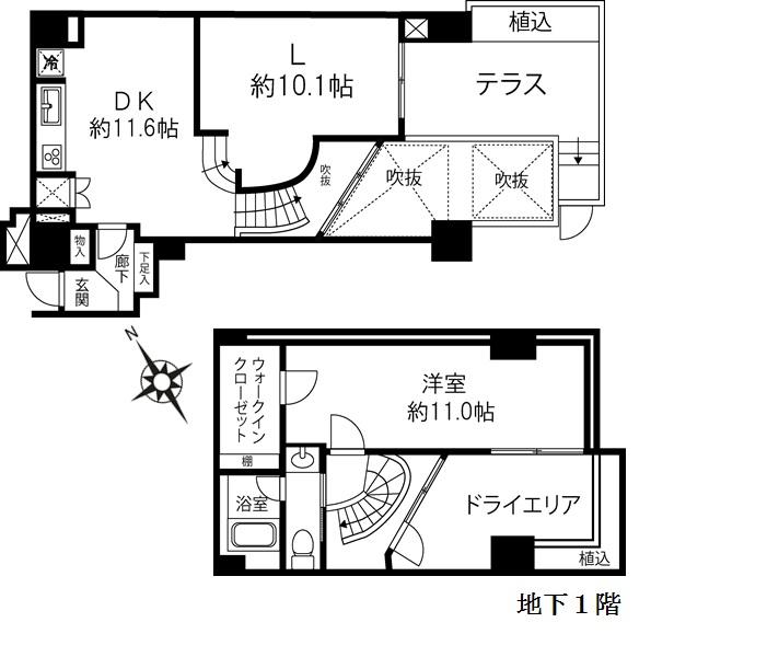 Floor plan. 1LDK, Price 73 million yen, Occupied area 83.44 sq m