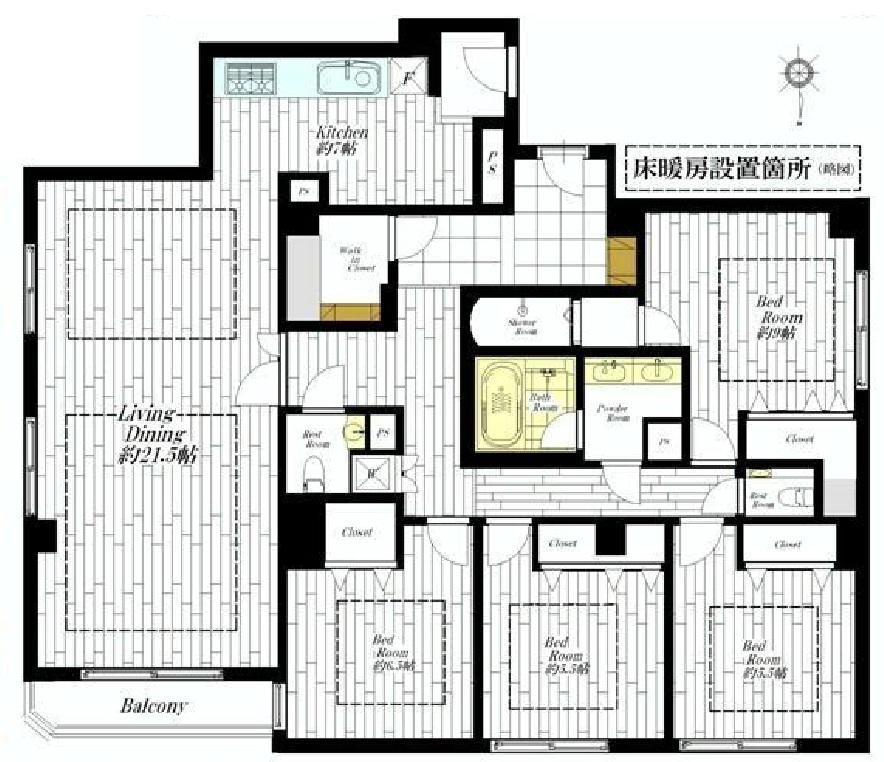 Floor plan. 4LDK, Price 94,800,000 yen, Footprint 133.88 sq m , Balcony area 4.2 sq m