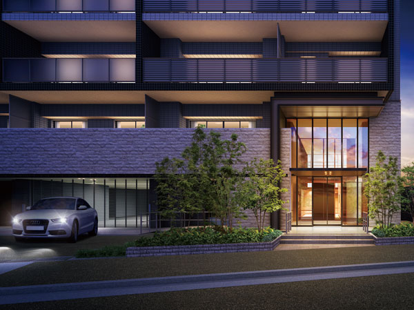 Shared facilities.  [Entrance Rendering CG] At the entrance of the entrance, Adopt a curtain wall. Luxury has been directed by show an opening large. By further to a two-layer blow through the entrance hall, Yes finish the space to feel the spread.