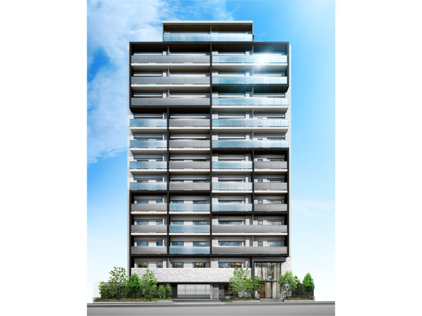 Buildings and facilities. Appearance is a monotone that symbolizes the stylish urban life in keynote, Making full use of sharp materials such as tiles and glass. The unique and modern design to image the serene museum. It created the scenery with a strong presence in this area, You story the living quality of calm, yet now begin active. (Exterior CG)