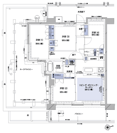 Floor: 4LDK, the area occupied: 75.4 sq m