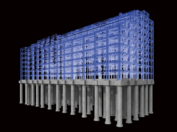 Building structure.  [Pile foundation structure] Firmly adopted a pile foundation structure to drive a stake until a stable support layer to support the building. 78 pieces of cast-in-place concrete piles pile 拡底 width 1700㎜ ~ Adopted 拡底 pile of 2800㎜, It further enhances the support force. (Conceptual diagram)
