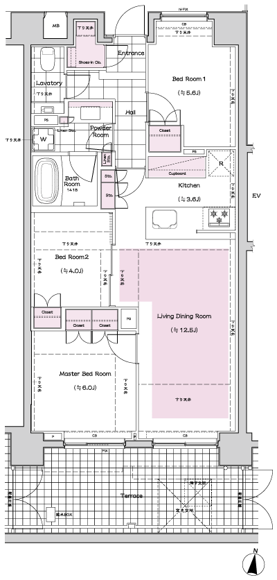 Floor: 3LDK + SiC, the area occupied: 69.58 sq m, Price: 68,800,000 yen, now on sale