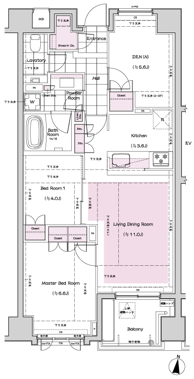 Floor: 2LDK + DEN (N) + SiC, the area occupied: 67.78 sq m, Price: 74,300,000 yen, now on sale