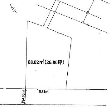 Compartment figure. Land price 81,800,000 yen, Land area 88.82 sq m southwest road Frontage 5.8m