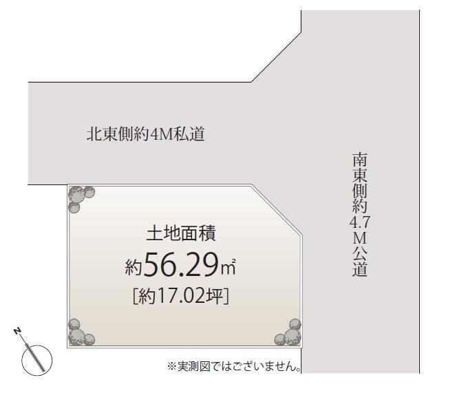 Compartment figure. Land price 69,800,000 yen, Land area 56.29 sq m