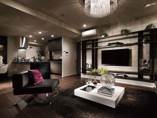 Living.  [Living Dining Room] The day-to-day that spend at home, To be in time with a non-daily crush. that is, That come true because this place called waterfront Minato. kitchen, dining, Loose and lead a living room, Living space with combined comfort and quality of was born here. By connecting the Western-style of the main bedroom and the next, If the 2 room consecutive big bedroom, Another of living, In the space Kokorooki no time spend. (Model Room 80B type)