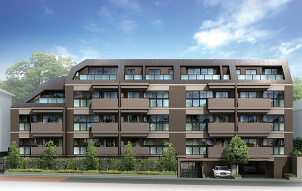 Features of the building.  [Neat a form that sense of quality] Magnificent beauty drifting a simple color scheme Some also a profound feeling while the basic. Sharp appearance that was based on a straight line, Profoundness that spread to several layers by leveraging skillfully shadow, Draw a sense of depth, Welcome you gently with a suitable grace in the prologue to the time fine. (Exterior CG)