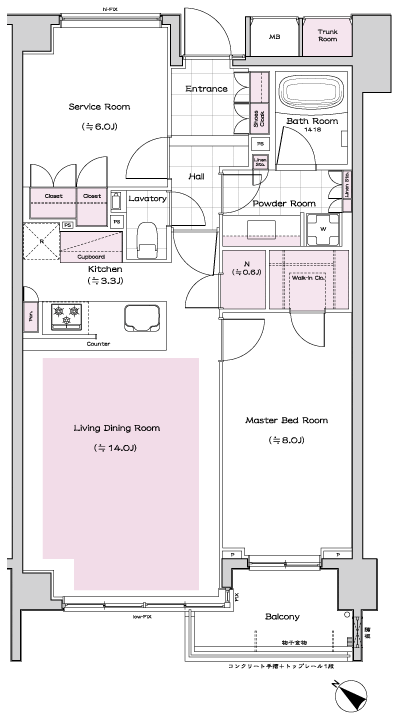 Floor: 1LD ・ K + S + WiC + N, the occupied area: 70.04 sq m, Price: 82,800,000 yen, now on sale