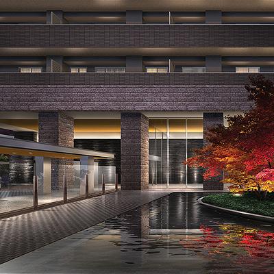 Entrance. Doorman is greeted by the main entrance