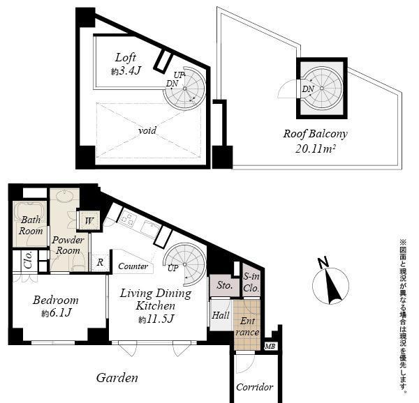 Floor plan. 1LDK, Price 47 million yen, Occupied area 53.56 sq m