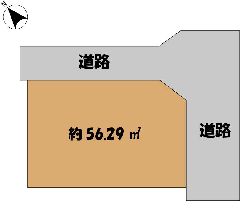 Compartment figure. Land price 69,800,000 yen, Land area 56.29 sq m