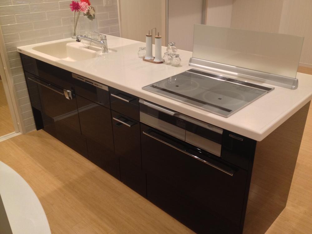 Kitchen. With dish washing and drying machine IH cooking heater