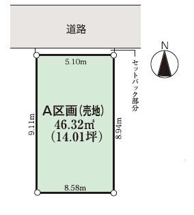 Compartment figure. Land price 40,800,000 yen, Land area 46.32 sq m