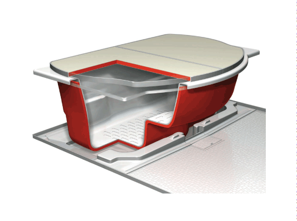 Bathing-wash room.  [Samobasu] Not escape the heat trapped by a dedicated set lid in the bathtub heat insulating material, Also the temperature of the hot water does not fall only about 2 ℃ and after 6 hours. (Conceptual diagram) ※ Temperature changes, LIXIL is the value in the assumed test conditions. The value is in the reference value, It varies depending on the installation environment and conditions of use. Test conditions: unit bus ambient temperature 10 ℃, 80 percent of the tub capacity is filled with water, Measuring the temperature after 6 hours in a state in which to close the insulation Furofuta.