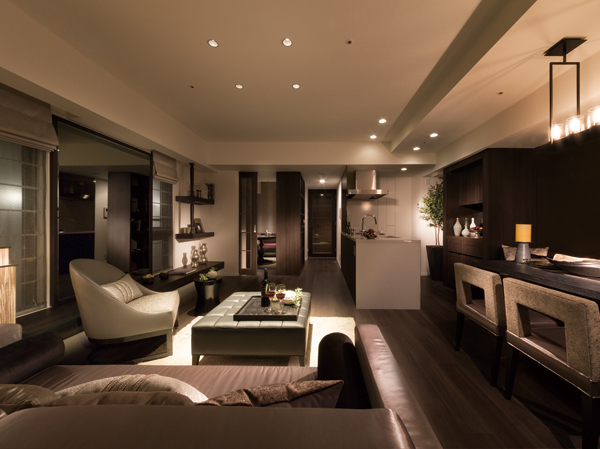 Living.  [living ・ dining ・ kitchen] To all of the everyday live person sends, Create a soft comfort and elegance with the aim of on one to meet with the beauty and peace. Precisely because the center is a place of residence, Materials and detail and attention to detail, In planning, It finished in the space a feeling of opening to relax from the bottom of my heart.  ※ The room below ・ Equipment photo model room J-type ・ Menu plan (free of charge / Application deadline Yes ※ Paid option included)