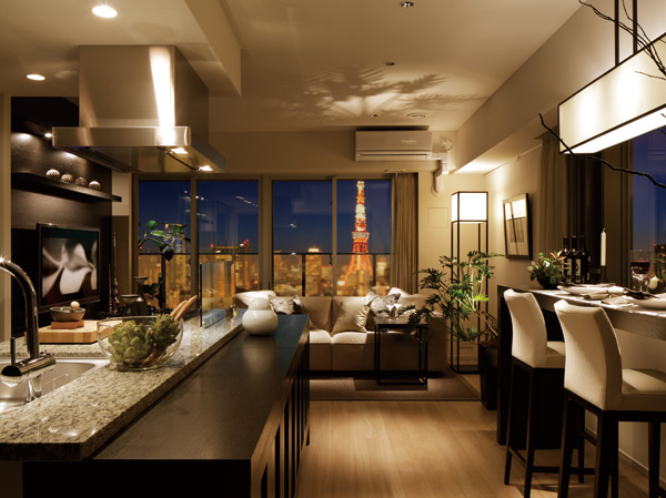 Living.  [living ・ dining] While being filled with relaxation, Listen to your favorite music, Or to challenge the new cuisine, Those coming from the coziness by ties also space flow of calm time. In some shine in the light also of the Interior. Because it is where the family gather, The coziness was thought to first.  ※ Following publication photograph., Model room D2 type ・ Menu plan (application deadline Yes / Free of charge), Including paid option