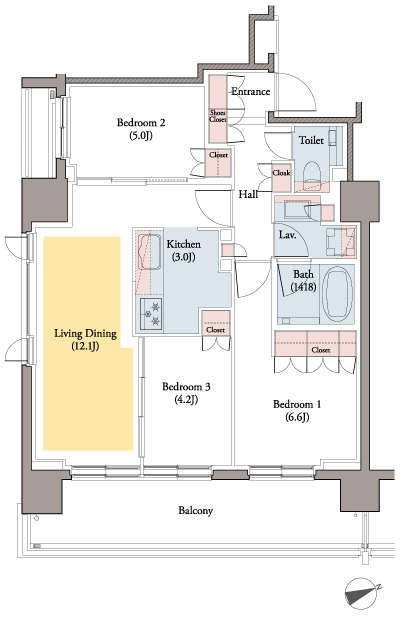 Floor: 3LDK, occupied area: 68.74 sq m, Price: 88,800,000 yen, now on sale