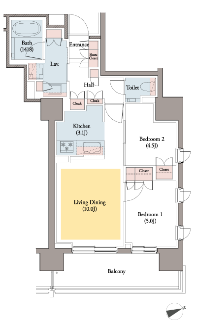 Floor: 2LDK, occupied area: 56.27 sq m, Price: 59,400,000 yen, now on sale