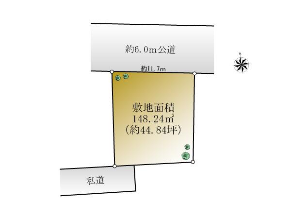 Compartment figure. Land price 360 ​​million yen, Land area 148.24 sq m compartment view