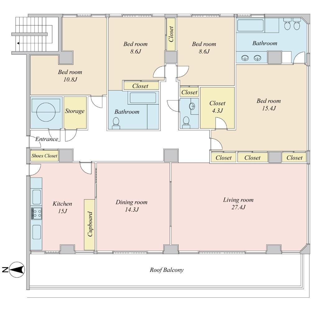 Floor plan. 4LDK + S (storeroom), Price 180 million yen, Footprint 246.84 sq m