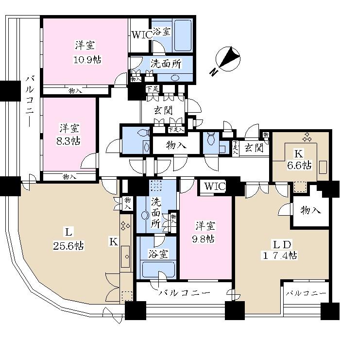 Floor plan. 3LLDDKK + S (storeroom), Price 200 million 48 million yen, Footprint 206.26 sq m , Balcony area 21.27 sq m