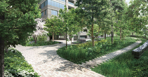 Shared facilities.  [Garden] Only those with an eye to the tip can create a "tradition". therefore, Overlaid the beauty enough to go through the time, Create a space that also loves forever. (Rendering)