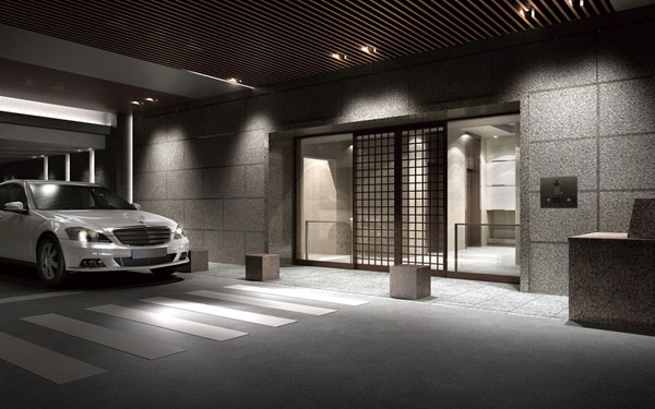 Shared facilities.  [Underground first floor porte-cochere] (Rendering)