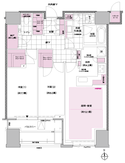 Floor: 2LDK + N + 2WIC + SC, the area occupied: 80.6 sq m, Price: TBD