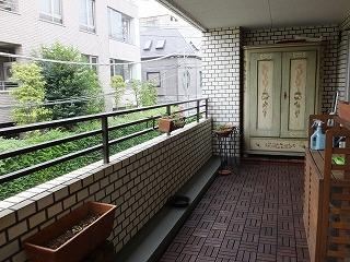 Kitchen. Wood deck wide balcony