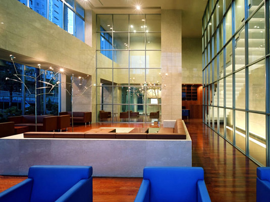 Buildings and facilities. Stunning entrance lobby is artistic design by Mr. Shigeru Uchida.