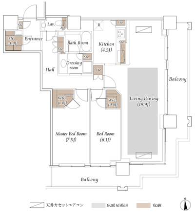 Floor: 2LDK, occupied area: 90.02 sq m, Price: 77,780,000 yen, now on sale