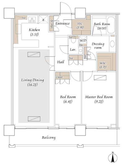 Floor: 2LDK, occupied area: 90.84 sq m, Price: 74,880,000 yen, now on sale