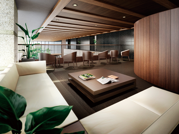 Shared facilities.  [Cafe Lounge (2nd floor)] Available on the second floor portion facing the atrium of the Grand Hall. You can relax with view the Du. (Rendering)