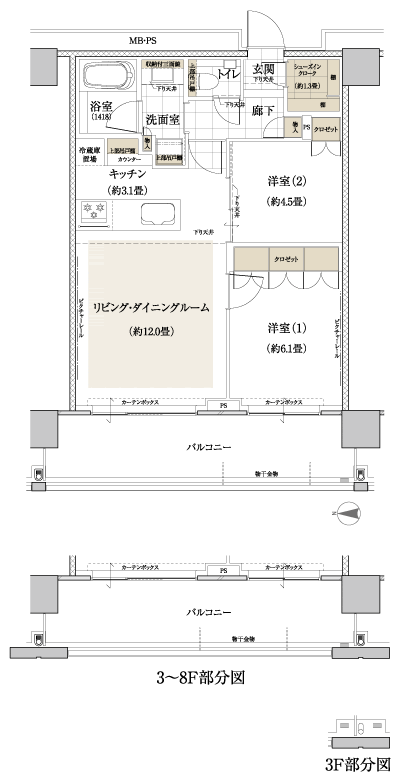 Floor: 2LDK + SIC, the occupied area: 58.18 sq m, Price: TBD