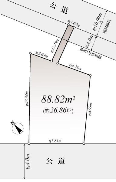 Compartment figure. Land price 81,800,000 yen, Land area 88.82 sq m