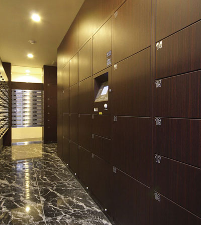 Common utility.  [Home delivery locker] Save the report was luggage in the absence, The home delivery locker that can be received at the time of your return home was provided on the side Grand Entrance. On available at any time for 24 hours, When the luggage has arrived will be notified to the intercom panel.