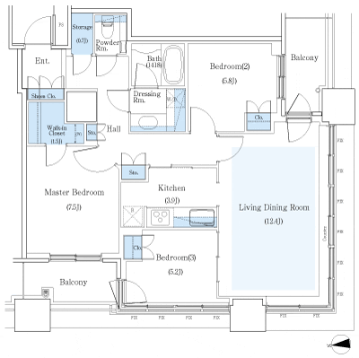 Floor: 3LDK + WIC + STO, the occupied area: 86.91 sq m, Price: 93,880,000 yen, now on sale