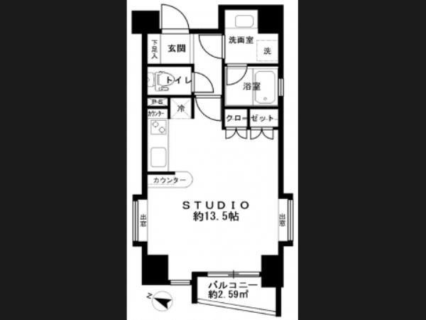 Floor plan. Price 30,800,000 yen, Occupied area 35.05 sq m , Balcony area 2.78 sq m