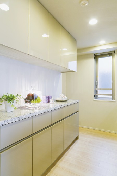 Precisely because they side window also corner dwelling unit that kitchen back counter hand of standard equipment becomes bright