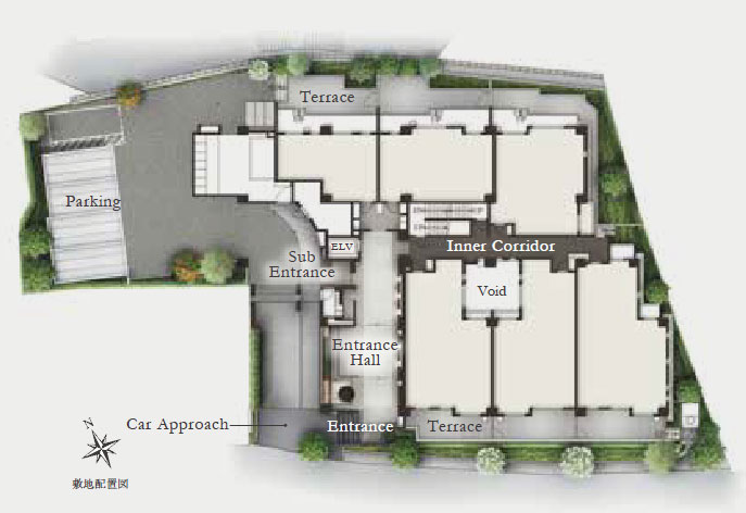 About half of the corner dwelling units out of the site layout Rendering all 30 House. Some personality, We offer a floor plan variations of the total of 13 type.  ※ Which was raised to draw based on the drawings of the planning stage, In fact a slightly different.
