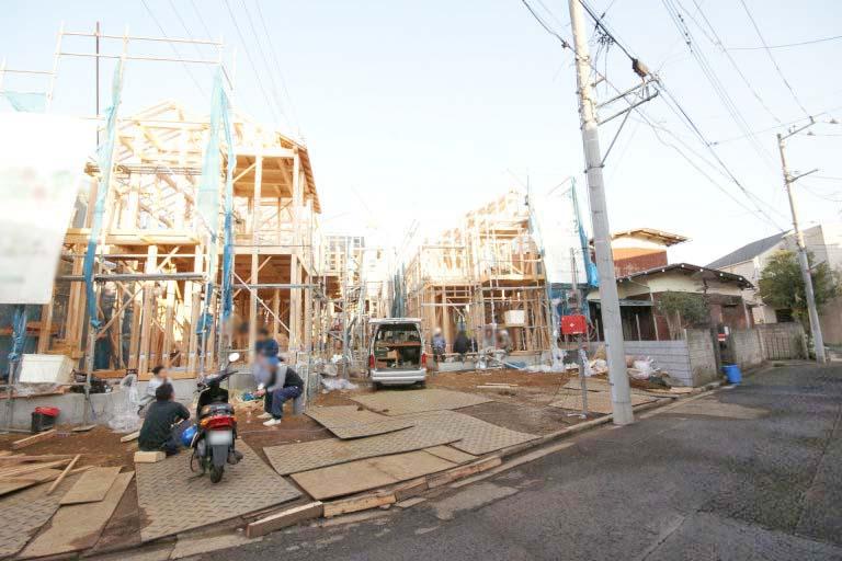 Local appearance photo. Newly built single-family of Mitaka City Mure 4-chome. Toward steadily complete There is currently under construction. It is completed can not wait.