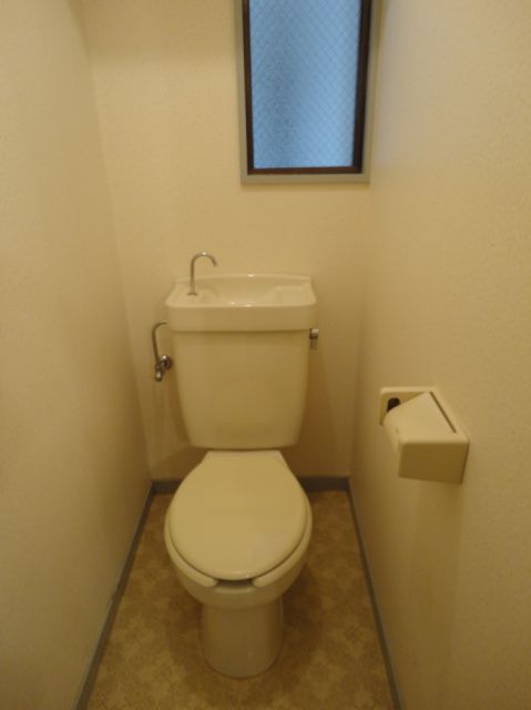 Toilet. Toilet there is a window