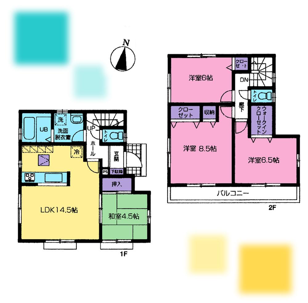 Floor plan. (1 Building), Price 53,800,000 yen, 4LDK, Land area 118.17 sq m , Building area 93.98 sq m