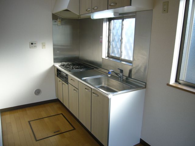 Kitchen. Bright kitchen has a window ☆