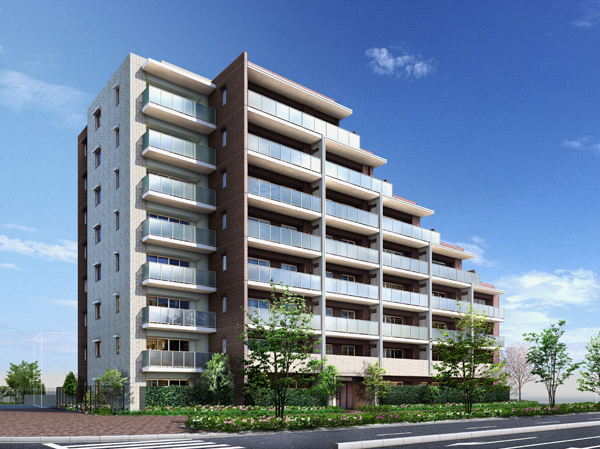 Features of the building.  [Exterior - Rendering]  Station Ya, Super Ya, The spin in the main street leading to the green, Every day of precious family. Bathed in the warmth and comfort of this town with plenty, A new life starts.