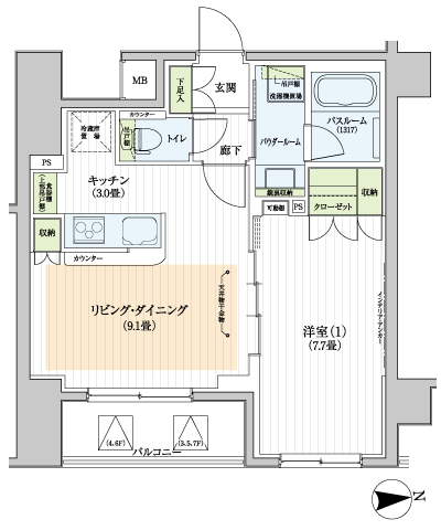 Floor: 1LDK, occupied area: 46.18 sq m, Price: 38,100,000 yen ・ 38,900,000 yen, now on sale