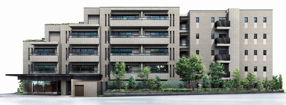 <Park Holmes Mitaka The Residence> Exterior CG ※ Exterior CG intended that caused draw on the basis of the drawings and the drawings of the street plan of the planning stage, In fact a slightly different. Further planting is not drawn on the assumption that the at particular season or your move, There is a case where the type is also subject to change.