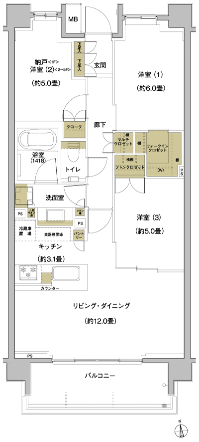 Floor: 3LDK + WIC, the area occupied: 70.1 sq m, Price: TBD