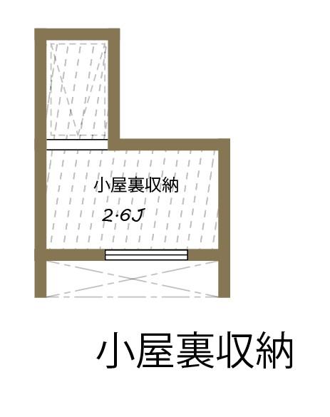 Floor plan. Attic storage